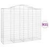 vidaXL Cestos gabi&atilde;o arqueados 11 pcs 200x50x160/180 ferro galvanizado