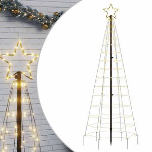 vidaXL &Aacute;rvore de Natal LED com Spikes 220 LEDs Branco Quente 180 cm