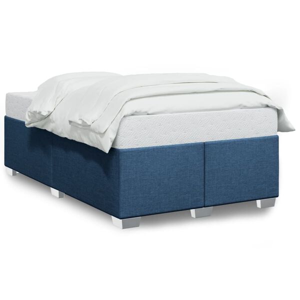 vidaXL Estrutura de cama sem colch&atilde;o 120x200 cm tecido azul