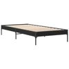 vidaXL Estrutura de cama 90x190 cm derivados de madeira e metal preto
