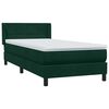 vidaXL Cama com molas/colch&atilde;o verde-escuro 90x210 cm veludo