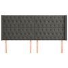 vidaXL Cabeceira cama c/ abas veludo 183x16x118/128 cm cinzento-escuro