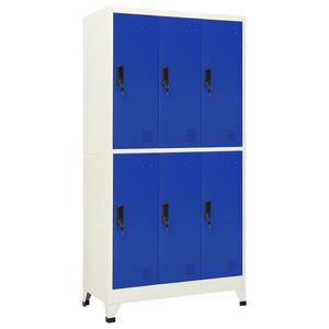 vidaXL Cacifo a&ccedil;o 90x45x180 cm cinzento e azul