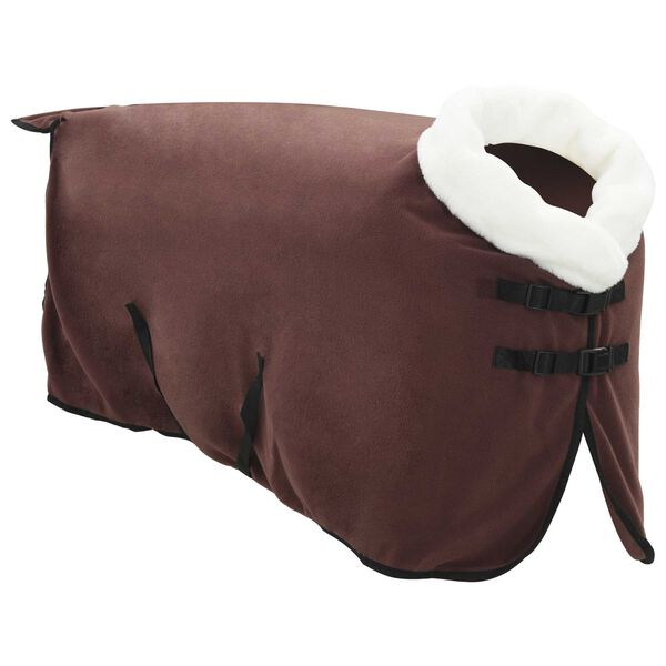 vidaXL Cobertor de Cavalo Marrom Escuro Completo 115 cm Fleece polar