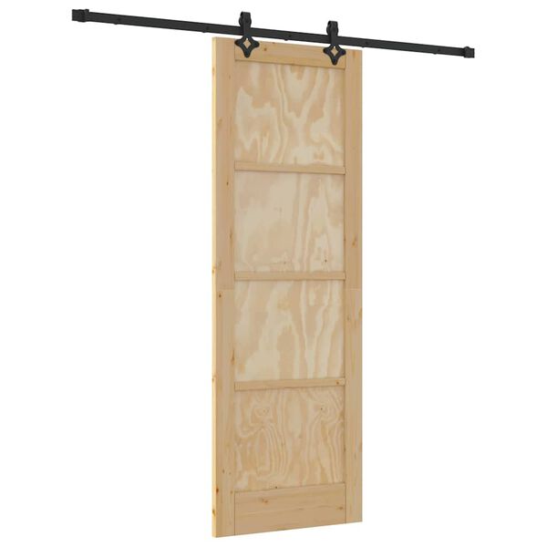 vidaXL Porta Deslizante Natural e Preto 73,5 x 211 cm