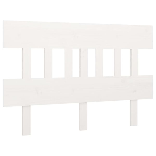vidaXL Cabeceira de cama 123,5x3x81 cm pinho maci&ccedil;o branco
