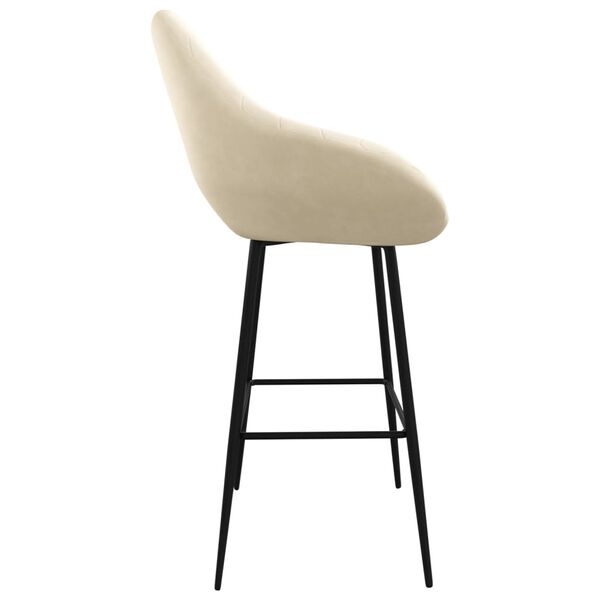 vidaXL Banco de bar veludo cor creme