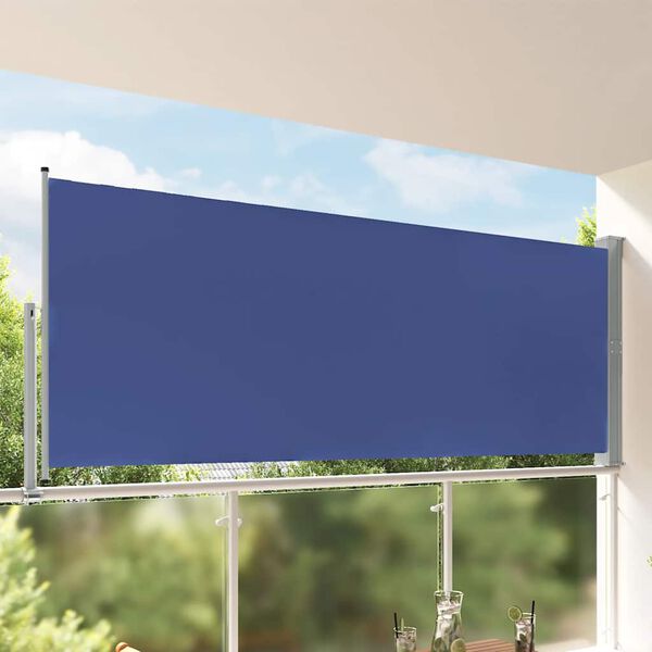 vidaXL Toldo lateral retr&aacute;til para p&aacute;tio 140x300 cm azul