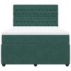 vidaXL Cama com molas/colch&atilde;o 140x200 cm veludo verde-escuro