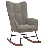 vidaXL Cadeira de baloiço veludo cinzento-claro