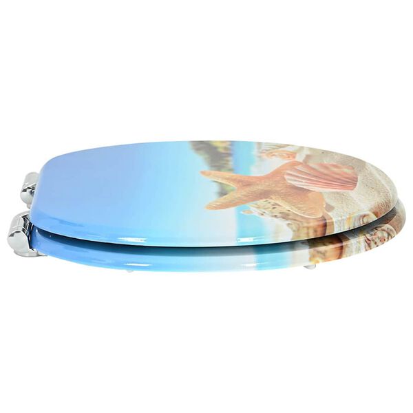 vidaXL Assento de Sanit&aacute;rio com Fechamento Suave Concha do Mar