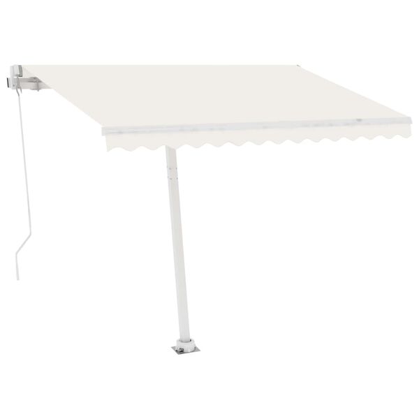 vidaXL Toldo retr&aacute;til manual independente 350x250 cm cor creme