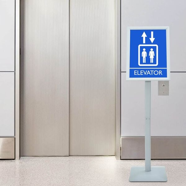 vidaXL Suporte de P&ocirc;ster Pedestal Prateado 32,5 x 27 x 126 cm