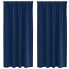 vidaXL Cortinas Blackout com Argolas 2 pcs Azul Escuro 175 x 140 cm