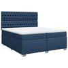 vidaXL Cama com molas/colch&atilde;o 200x200 cm tecido azul