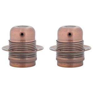 vidaXL Casquilhos de l&acirc;mpadas 2 pcs Bronze vermelho E27