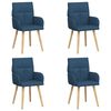 vidaXL Cadeiras de Jantar 4 pcs Tecido Azul 60 x 56 x 96 cm