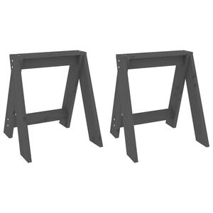 vidaXL Bancos 2 pcs 40x40x45 cm pinho maci&ccedil;o cinzento