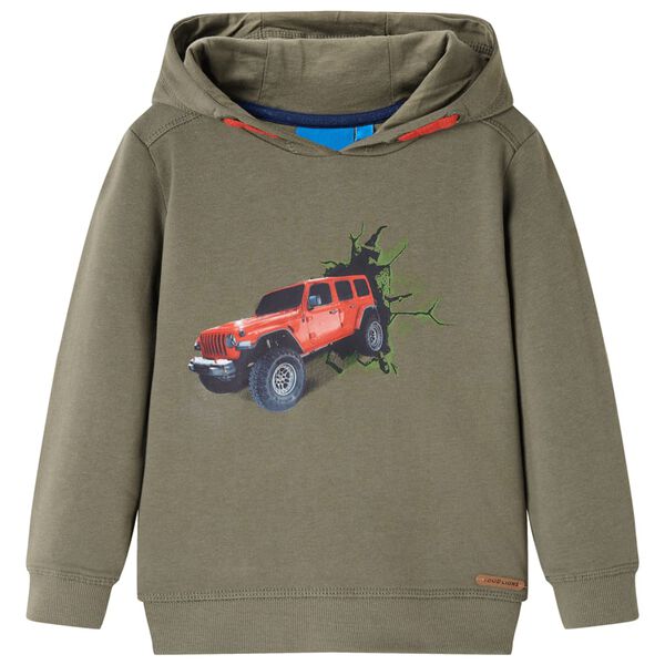Sweatshirt com capuz para crian&ccedil;a cor caqui 140