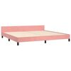 vidaXL Estrutura de cama c/ cabeceira 200x200 cm veludo rosa