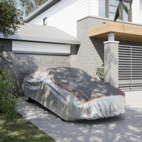 vidaXL Cobertura carro p/ Sedan proteção de granizo XXL cinza/prateado