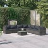 vidaXL 8 pcs conjunto lounge de jardim c/ almofadões vime PE cinzento