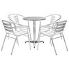 vidaXL 5 pcs conjunto de jantar para exterior alum&iacute;nio prateado