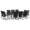 vidaXL Conjunto de Jantar para Jardim 11 unid. Preto A&ccedil;o