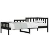vidaXL Sof&aacute;-cama 90x190 cm madeira de pinho maci&ccedil;a preto