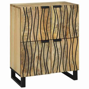 vidaXL Buffet Castanho 60 x 33 x 75 cm Madeira de mangueira maci&ccedil;a