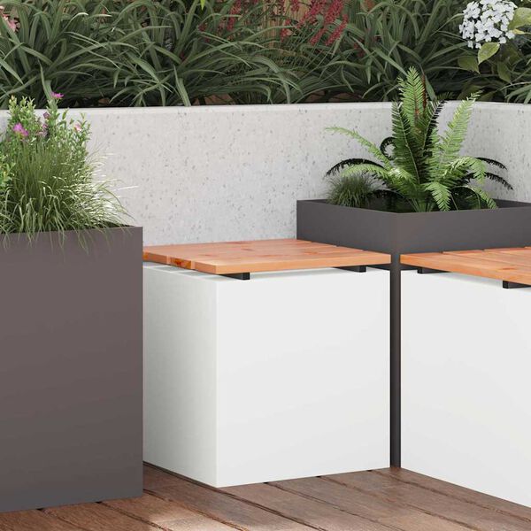 vidaXL Banco de jardim Branco 40 x 40 x 43 cm A&ccedil;o