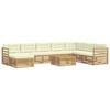vidaXL Conjunto de Sof&aacute;s para Exterior 9 unid. Branco e Creme