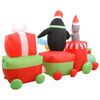 vidaXL Dec. Natal insufl&aacute;vel comboio c/ pinguim e rato LED IP44 350 cm