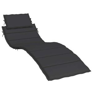 vidaXL Almofad&atilde;o p/ espregui&ccedil;adeira 186x58x4 cm tecido oxford preto
