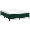 vidaXL Estrutura de cama sem colch&atilde;o 140x200 cm veludo verde-escuro