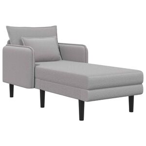 vidaXL Chaise longue grande Cinzento-claro Boucl&eacute;
