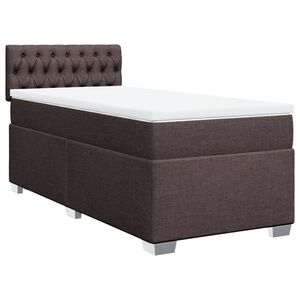 vidaXL Cama com molas/colch&atilde;o 80x200 cm tecido castanho-escuro