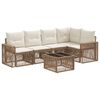vidaXL Conjunto de Sof&aacute; de Jardim 6 pcs Bege e Branco Creme vime PE
