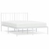 vidaXL Estrutura de cama com cabeceira 140x190 cm metal branco