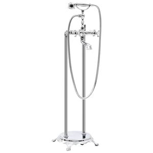 vidaXL Torneira de p&eacute; para banheira a&ccedil;o inoxid&aacute;vel 99,5 cm prateado