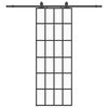 vidaXL Porta deslizante c/ conj. ferragens 76x205cm vidro ESG preto