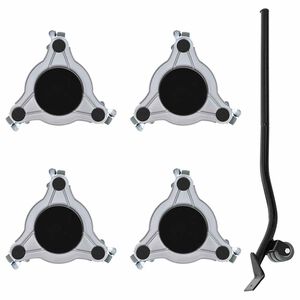 vidaXL Rolos para móveis 4 peças com elevador 19x17,5x6 cm Aço 1000 kg