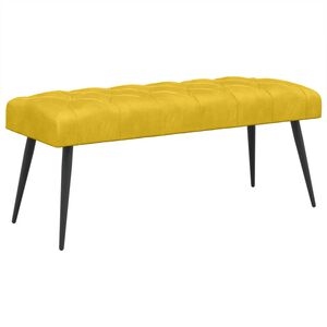 vidaXL Banco com bot&otilde;es estofados Amarelo 110 x 40 x 46 cm Veludo