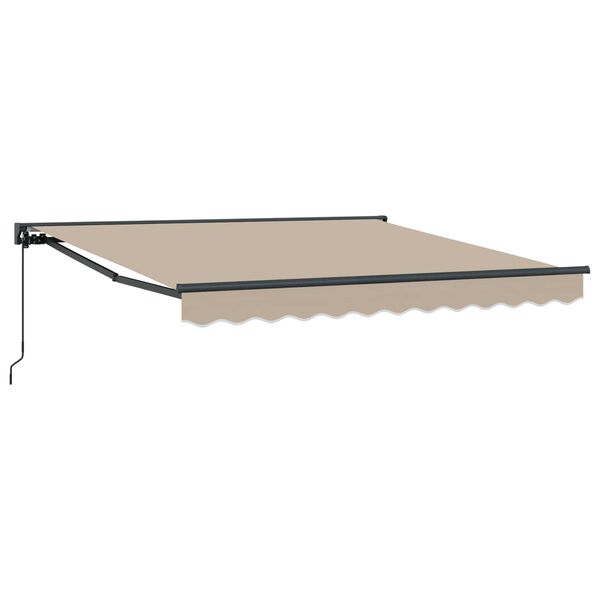 vidaXL Toldo Retr&aacute;til Manual Bege 300 x 250 cm Alum&iacute;nio e Tecido