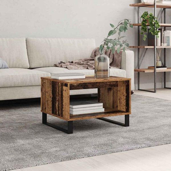 vidaXL Mesa de centro Madeira antiga 60 x 50 x 40 cm
