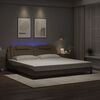 vidaXL Estrutura de cama Viana com LED sem colch&atilde;o 200x200 cm cappuccino