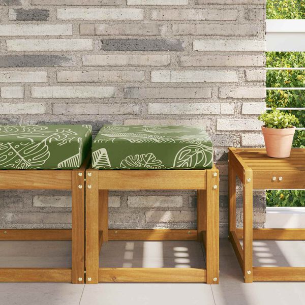 vidaXL Almofada de Assento Externa Folhas Verdes 40 x 40 x 8 cm