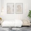 vidaXL Sofá-cama 2 lugares com duas almofadas veludo cor creme