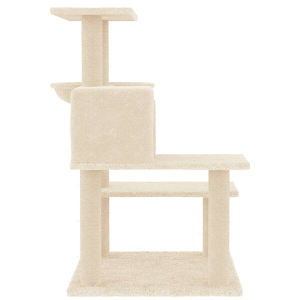 vidaXL Árvore para gatos c/ postes arranhadores sisal 82,5 cm creme