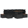 vidaXL Conjunto de Sof&aacute; de Jardim 7 unid. Preto vime PE